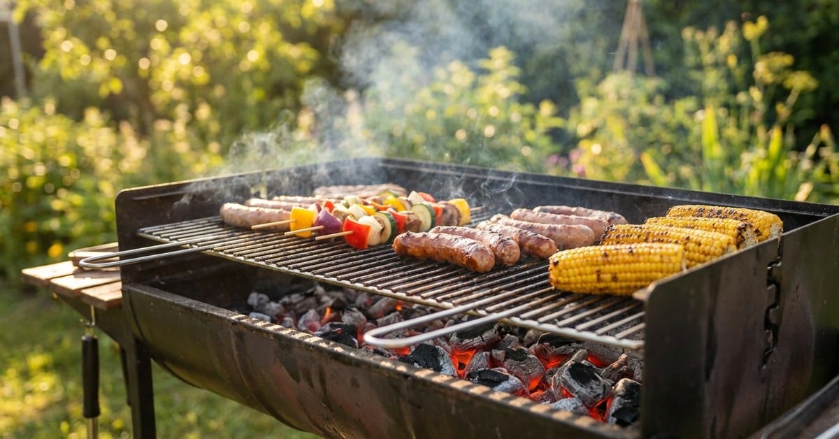 Grote barbecue in de zomer